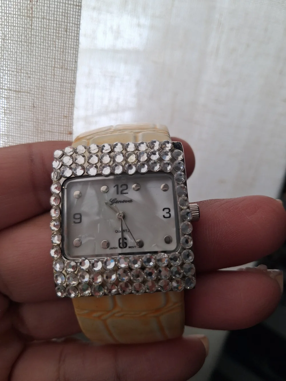 Geneva Yellow Crystal Accent Women's Watch